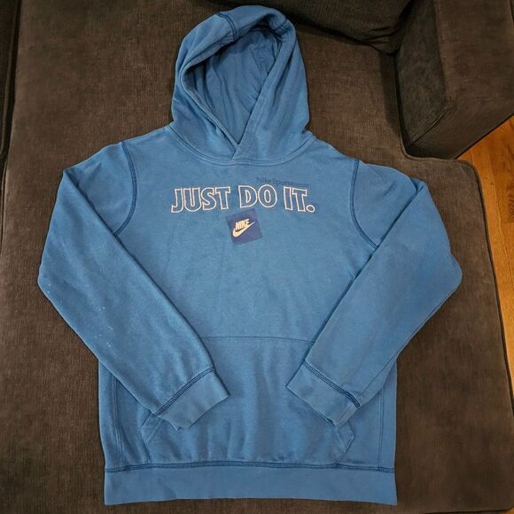 Nike boy's  Blue Pullover Sportswear Hoodie Size XL - Picture 2 of 8